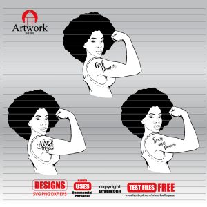AFRO WOMAN POWER SVG