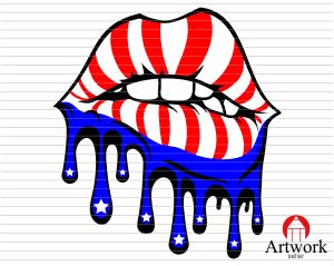 DRIPPING LIPS SVG FLAG