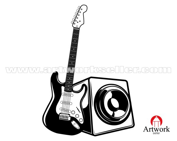 GUITAR WITH AMP SVG FILE